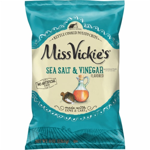 Miss Vickie's® Sea Salt & Vinegar Kettle Cooked Potato Chips Perspective: front