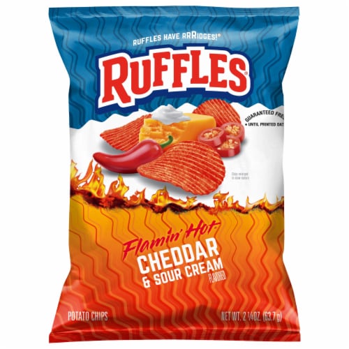 Ruffles® Potato Chips Flamin' Hot® Cheddar & Sour Cream Perspective: front