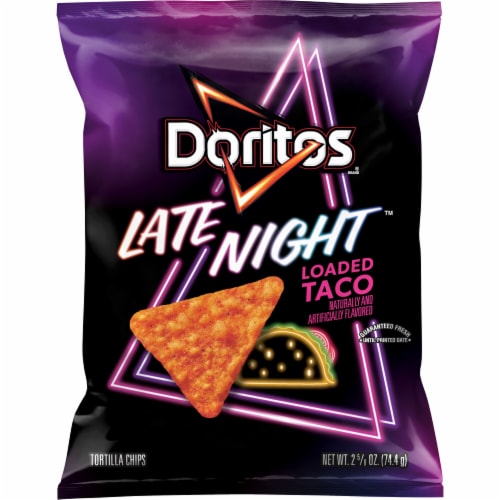 Doritos Tortilla Chips Late Night Loaded Taco Flavored Perspective: front