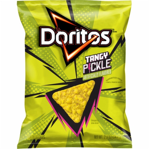Doritos® Tangy Pickle Flavored Tortilla Chips Perspective: front