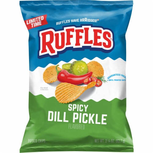 Ruffles® Spicy Dill Pickle Flavored Potato Chips Perspective: front