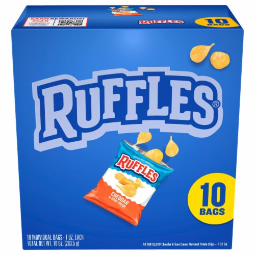 Ruffles® Cheddar & Sour Cream Potato Chips Bags Perspective: front