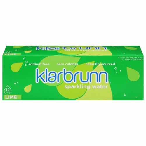 Klarbrunn® Lime Flavored Sparkling Water Cans Perspective: front