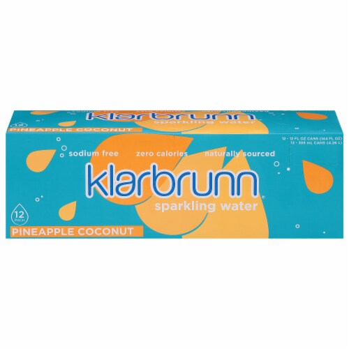 Klarbrunn® Pineapple Coconut Sparkling Water Cans Perspective: front