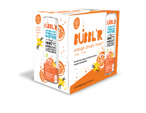 BUBBL'R® Orange Dream Freez'r Antioxidant Sparkling Water Perspective: front