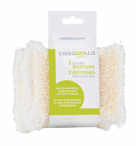 Casabella Non-Scratch Sparkle Scrubby Sponges, (Pack of 2)