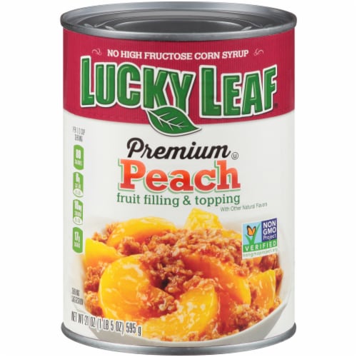 Lucky Leaf® Premium Peach Fruit Filling & Topping Perspective: front