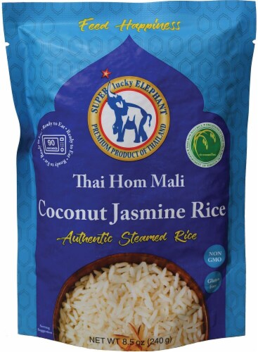 Super Lucky Elephant  Thai Hom Mali Coconut Jasmine Rice Perspective: front