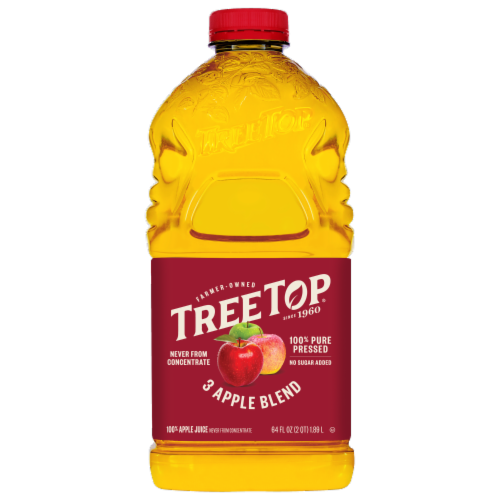 Tree Top® Pure Pressed 3 Apple Blend 100% Apple Juice Perspective: front