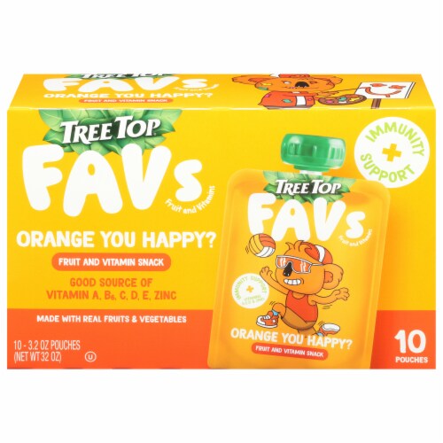 Tree Top Favs Orange You Happy? Immunity + Support Fruit & Vitamin Snack Perspective: front
