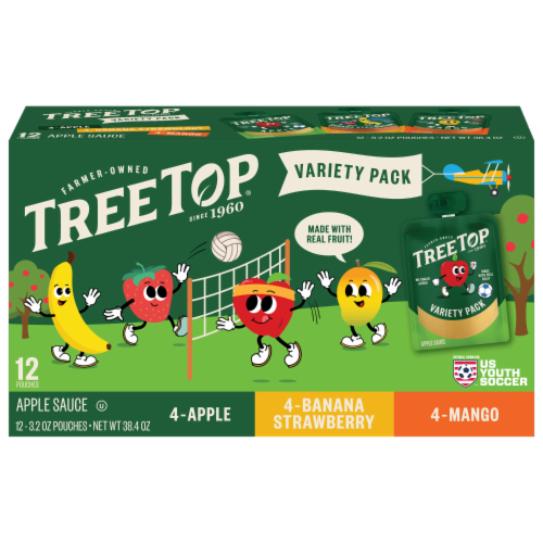 Tree Top® Apple/Banana Strawberry/Mango Apple Sauce Pouches Variety Pack Perspective: front