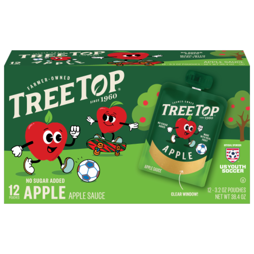 Tree Top® No Sugar Added Apple Sauce Pouches Perspective: front