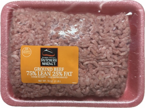 Harris Teeter Ground Beef 75% Lean 25% Fat Perspective: front