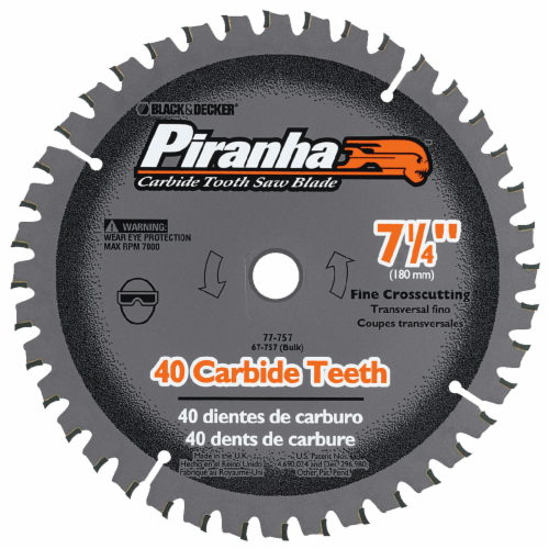 BLACK + DECKER Piranha 40T Carbide Saw Blade, 7.25 Inch - Jay C