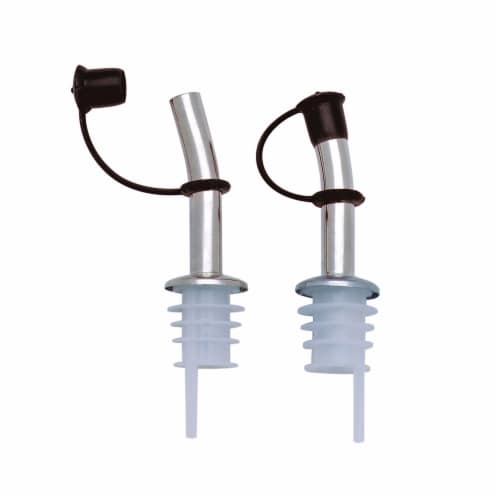 Nordic Products Inc Bottle Pourers - Silver Perspective: front