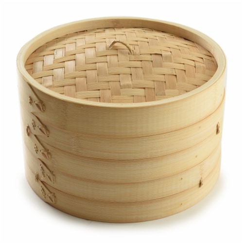 Nordic Ware 2Tier Bamboo Steamer - Natural Perspective: front