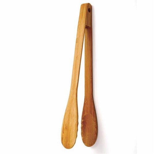 Norpro 6030964 3.5 x 12 in. Brown Bamboo Tong Perspective: front