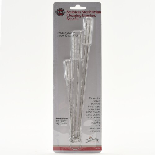 Norpro Stainless Steel and Nylon Cleaning Brushes - Silver Perspective: front