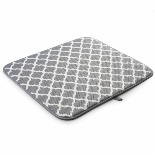Norpro Microfiber Trellis Pattern Dish Drying Mat - Gray Perspective: front