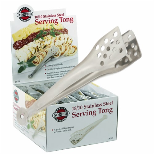 Norpro Stainless Steel Serving Tong Display Perspective: front
