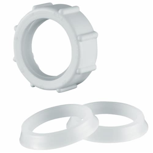 PlumbCraft® Plastic Slip Nut - White Perspective: front