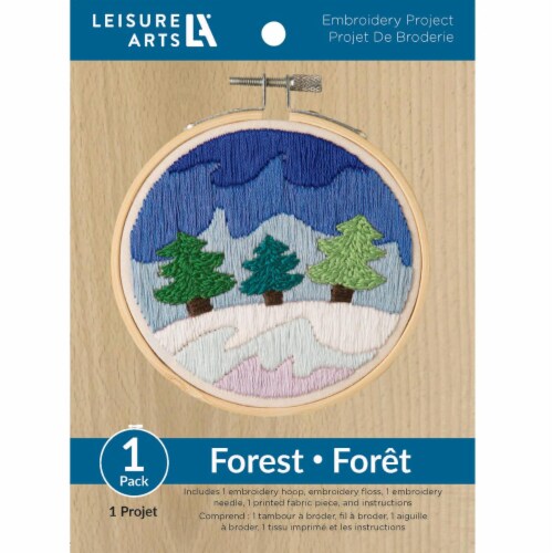 Leisure Arts Kit Embroidery 4 Snowy Forest FR Perspective: front