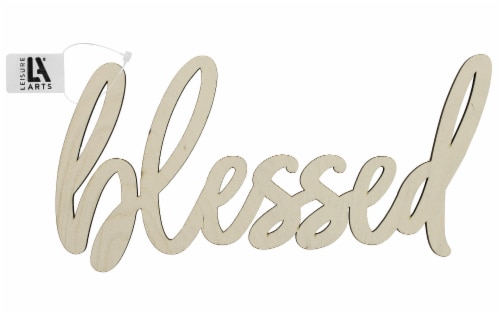 Leisure Arts Wood Word Large 12.75x6 Blessed Perspective: front