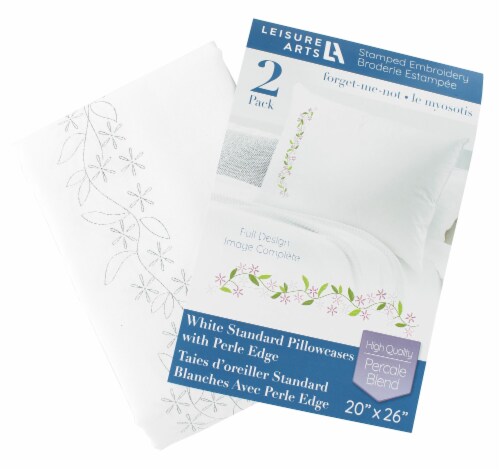 Leisure Arts Pillowcase 20x26  Forget-Me-Not 2pc Perspective: front