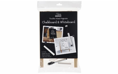 Leisure Arts 8" x 12" Double-Sided Magnetic Chalkboard and Whiteboard Perspective: front
