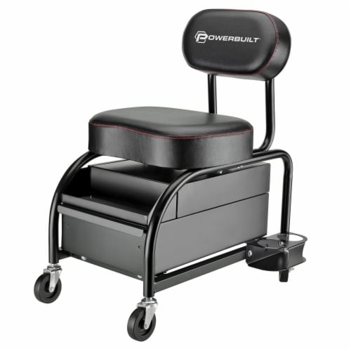 Powerbuilt Pro Detailer Mechanics Padded Roller Garage Seat