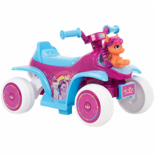 Huffy My Little Pony 6V Battery Powered Ride-On Bubble Mini Quad - Purple Perspective: front