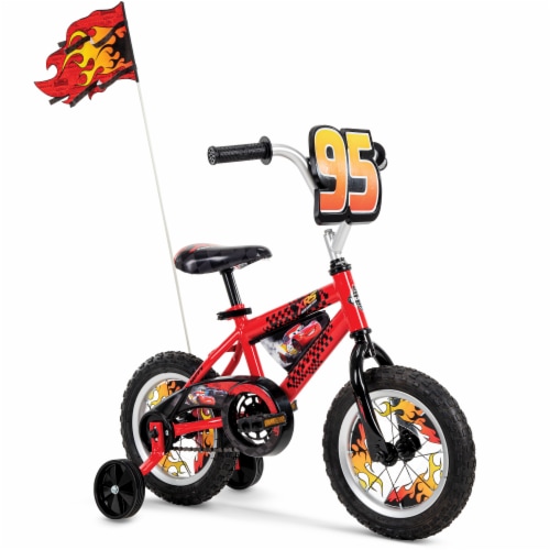 Huffy Disney Cars Kid's Bicycle With Training Wheels - Red Perspective: front