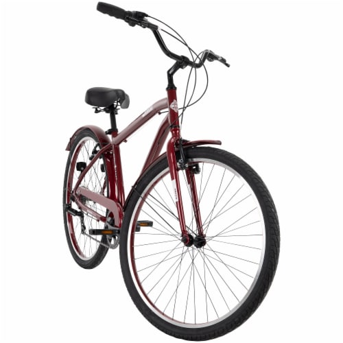 Huffy Casoria Lightweight Aluminum Men's Comfort Bike - Maroon Perspective: front
