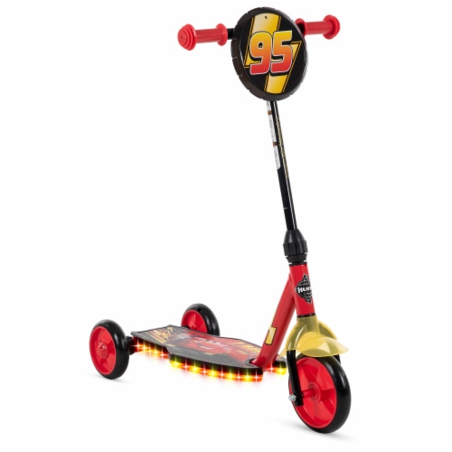 Huffy Disney's Cars Electro-Light 3 Wheeled Scooter - Red Perspective: front