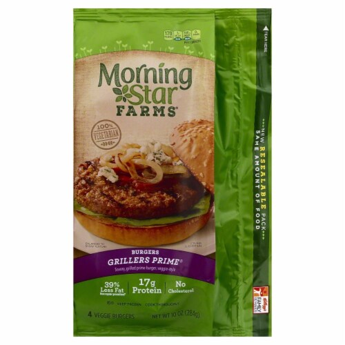 MorningStar Farms Grillers Prime Veggie Burgers Perspective: front