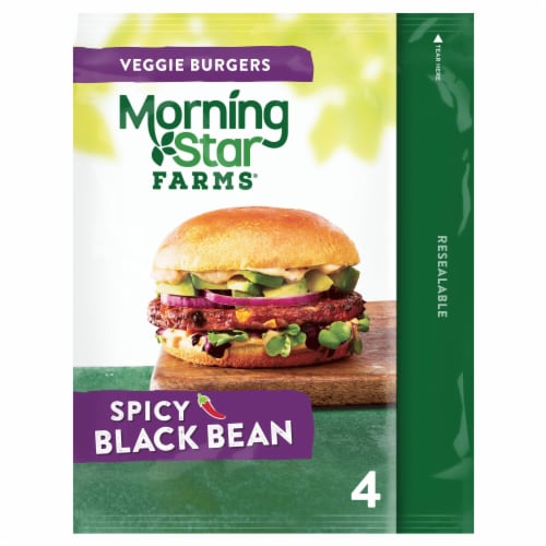 MorningStar Farms® Spicy Black Bean Veggie Burgers Perspective: front
