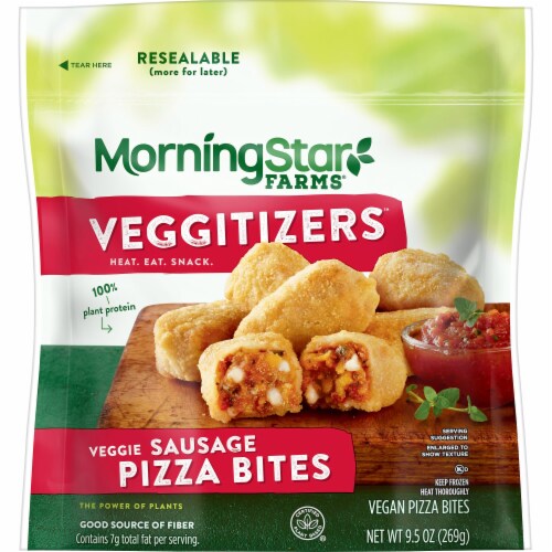 MorningStar Farms Veggitizers Meatless Sausage Pizza Bites Perspective: front