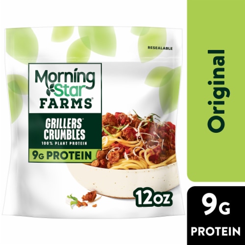 MorningStar Farms Meal Starters Grillers Veggie Crumbles Perspective: front