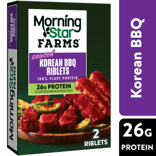 MorningStar Farms® Korean BBQ Vegan Sauced Riblets Perspective: front