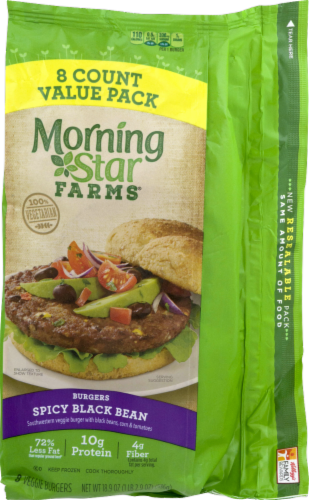 MorningStar Farms Spicy Black Bean Burger Perspective: front