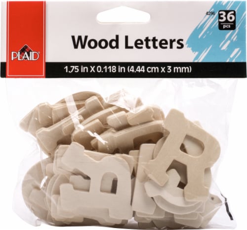 Plaid® Wood Letters - Fun Font Perspective: front
