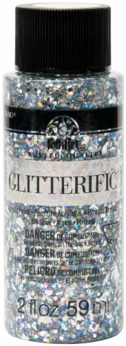 Plaid® FolkArt® Glitterific Glitter Acrylic Paint - Silver Perspective: front