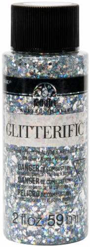 Plaid Gallery Glass Paint - Glitter Silver, 2 oz 