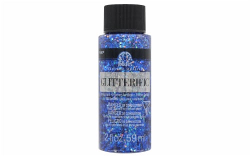 Plaid FolkArt Glitterific Dark Blue Paint Perspective: front