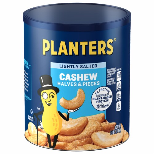 Planters® Lightly Salted Cashew Halves & Pieces Perspective: front