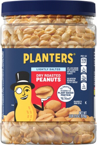 Planters Lightly Salted Dry Roasted Peanuts Perspective: front