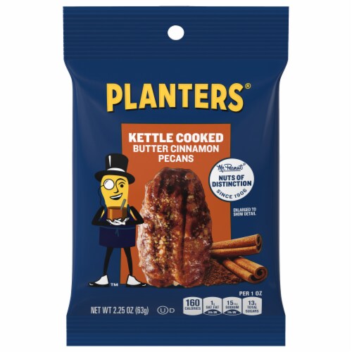 Planters Kettle Cooked Butter Cinnamon Pecans Perspective: front