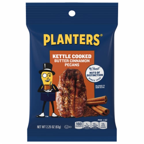 Planters Kettle Cooked Butter Cinnamon Pecans Perspective: front