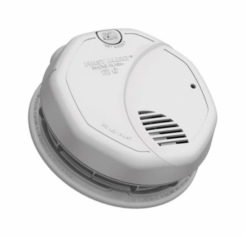 First Alert Hard-Wired w/Battery Back-up Ionization/Photoelectric Dual Sensor Smoke Detector Perspective: front