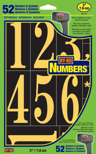 Hy-Ko Numbers™ - Black/Gold - 52 Pack Perspective: front